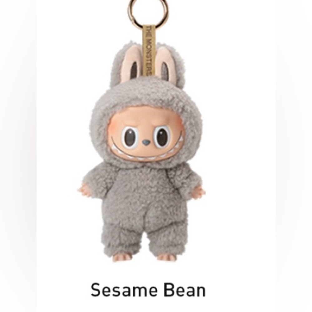 POPMART Labubu SESAME BEAN Exciting Macaron MAC Vinyl Plush Pendant Keychain NIB